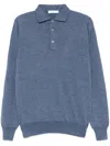 Cruciani Fine-knit Polo Shirt In Blue