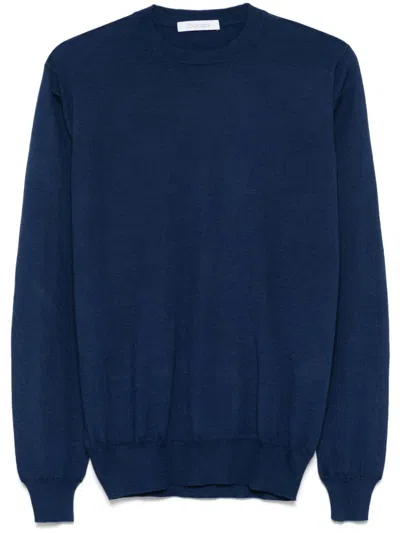 Cruciani Fine-knit Sweater In Blue