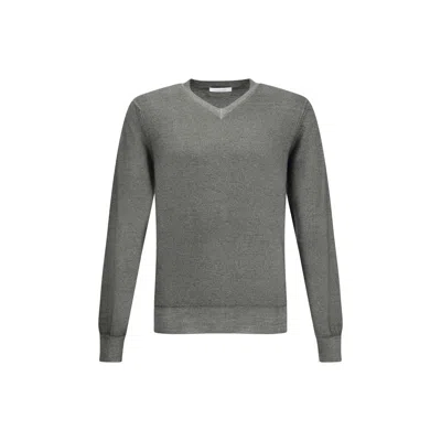 CRUCIANI GREEN V-NECK SWEATER