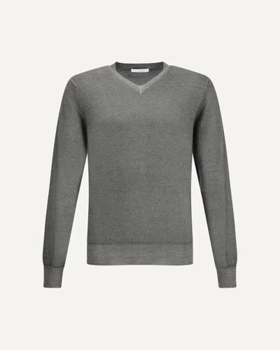 CRUCIANI GREEN V-NECK SWEATER