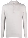 Cruciani Half-zip Wool Jumper In Grey