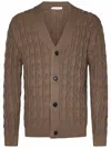 Cruciani Brown Cotton Knit Cardigan In Brown