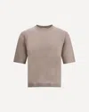 Cruciani Ribbed Cotton Knit T-shirt With Short Sleeves