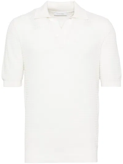 Cruciani Knitted Polo Shirt In White