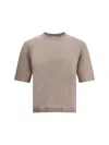 Cruciani Ribbed Cotton Knit T-shirt With Short Sleeves