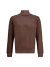 Cruciani Wool Green Turtleneck In Brown