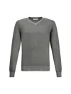 Cruciani V-neck Long-sleeve Sweater In Gray