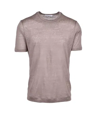 Cruciani Linen T-shirt - Grey In Purple