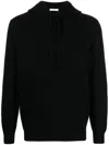 Cruciani Long-sleeve Fine-knit Hoodie In Black