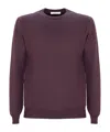 Cruciani Crew-neck Wool Sweater In Purple