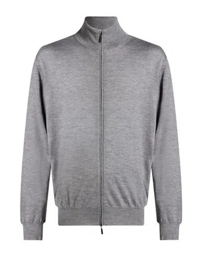 Cruciani Man Cardigan Grey Size 44 Cashmere, Silk In Gray