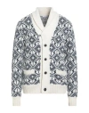 Cruciani Man Cardigan White Size 40 Wool, Cashmere In Multi