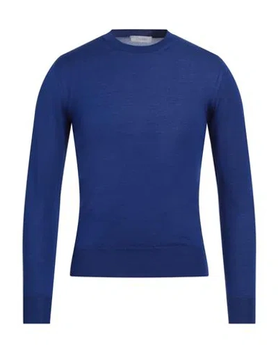 Cruciani Man Sweater Bright Blue Size 34 Cashmere, Silk