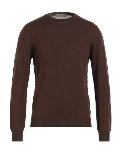 Cruciani Man Sweater Brown Size 46 Cotton