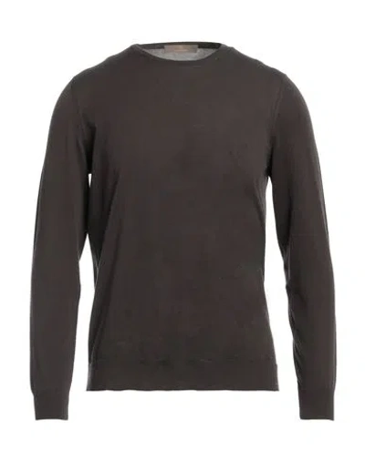 Cruciani Man Sweater Dark Brown Size 40 Cotton