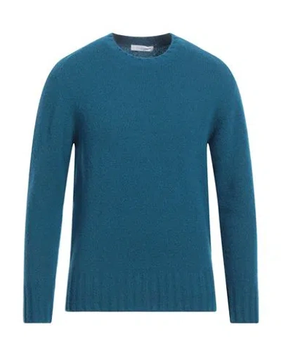 Cruciani Man Sweater Deep Jade Size 46 Wool, Polyamide, Cashmere, Elastane In Blue