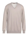 Cruciani Man Sweater Taupe Size 48 Cashmere, Silk In Grey