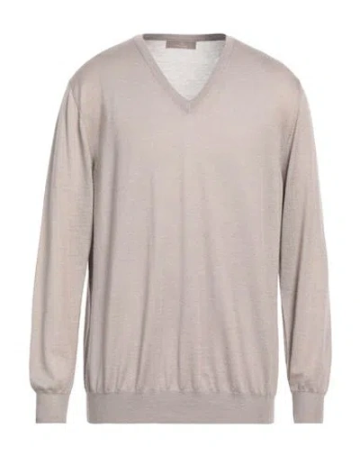 Cruciani Man Sweater Taupe Size 48 Cashmere, Silk In Grey