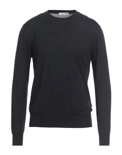 Cruciani Man Sweater Midnight Blue Size 46 Cashmere, Silk