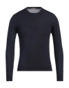 Cruciani Man Sweater Navy Size 38 Cashmere, Silk In Blue