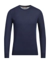 Cruciani Man Sweater Navy Size 46 Cashmere, Silk In Navy Blue