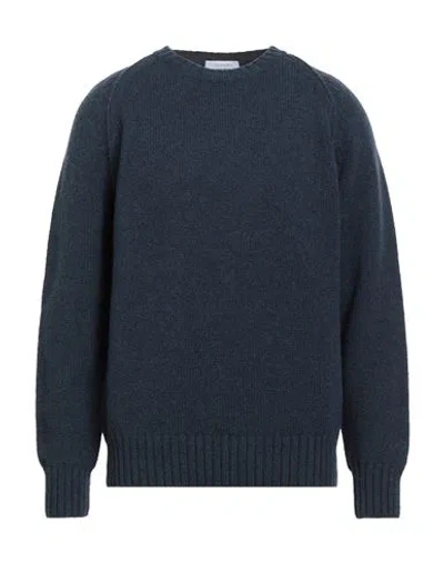 Cruciani Man Sweater Navy Size 46 Wool, Cashmere In Blue