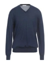 Cruciani Man Sweater Navy Size 48 Cashmere, Silk In Blue
