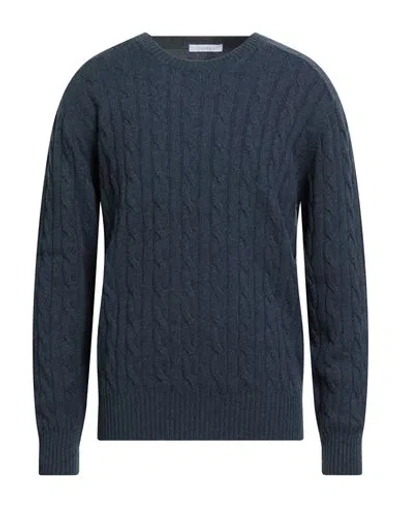 Cruciani Man Sweater Navy Size 48 Wool, Cashmere In Blue