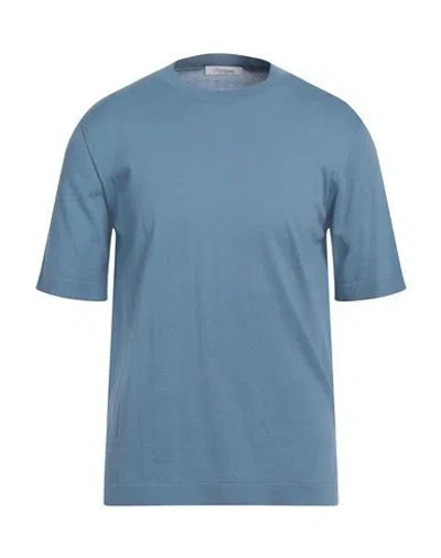 Cruciani Man Sweater Pastel Blue Size 42 Cotton, Silk