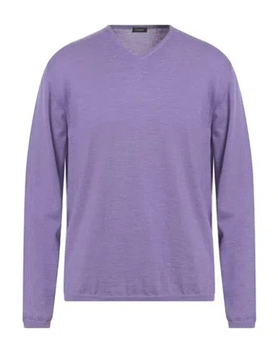 Cruciani Man Sweater Purple Size 44 Wool