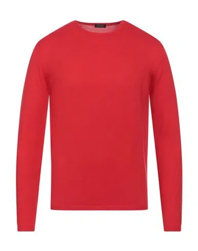 Cruciani Man Sweater Red Size 42 Cotton
