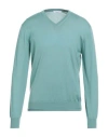 Cruciani Man Sweater Turquoise Size 42 Cashmere, Silk In Blue