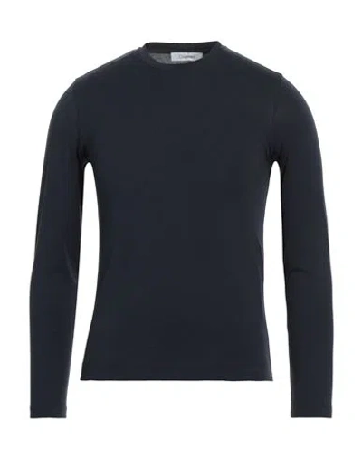 Cruciani Man T-shirt Midnight Blue Size 44 Cotton, Elastane