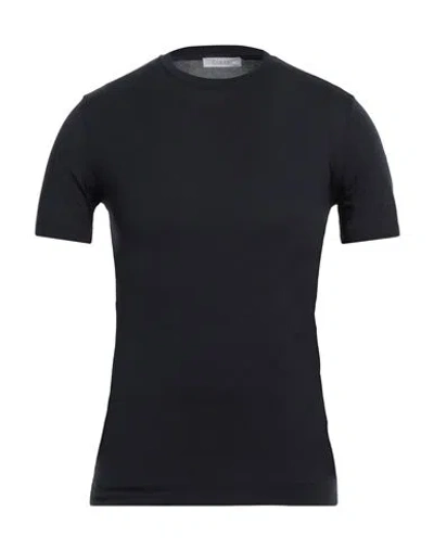 Cruciani Man T-shirt Midnight Blue Size 44 Cotton, Elastane