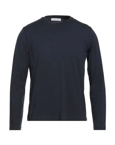 Cruciani Man T-shirt Navy Size 40 Cotton, Elastane