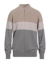 Cruciani Man Turtleneck Sand Size 40 Cashmere In Gray