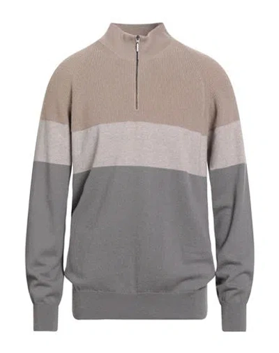 Cruciani Man Turtleneck Sand Size 40 Cashmere In Gray