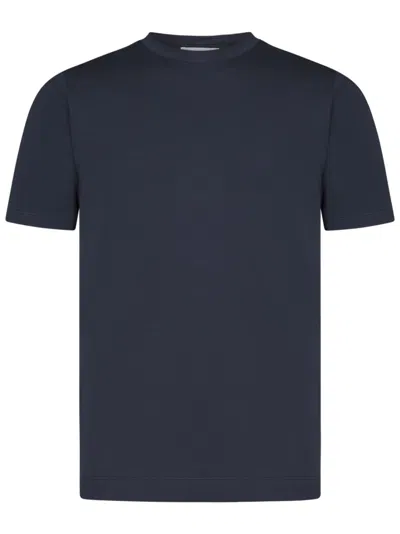 Cruciani Navy Blue Stretch Cotton Crew Neck T-shirt