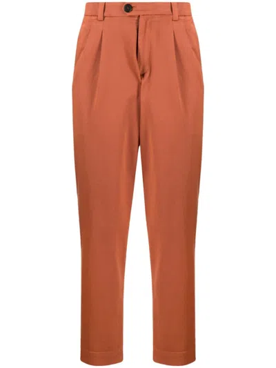 Cruciani Pleated Tapered Trousers In Braun