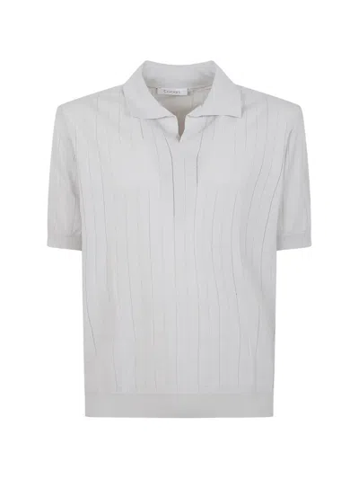 Cruciani Pointelle-knit Short-sleeve Polo Shirt In White