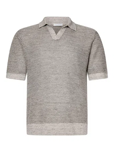 Cruciani Short-sleeved Polo Shirt In Grey