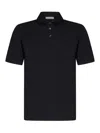 Cruciani Black Polo Shirt In Fine Wool Knit