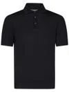 Cruciani Black Polo Shirt In Fine Wool Knit