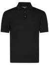 Cruciani Black Polo Shirt In Fine Wool Knit In Blue