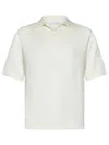 Cruciani Buttonless Polo Shirt In Fine Knit Silk In Beige