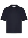 Cruciani Buttonless Polo Shirt In Fine Knit Silk