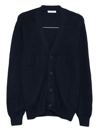 Cruciani Ribbed Cardigan In Blue