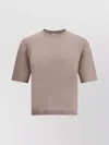 Cruciani Ribbed Cotton Knit T-shirt With Short Sleeves In Sand