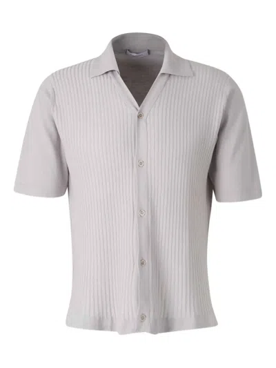 CRUCIANI RIBBED POLO CARDIGAN