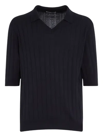 Cruciani Ribbed T-shirt In Blue